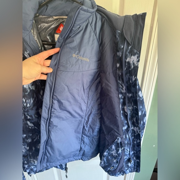 Columbia Interchange Women's Size medium Blue Omni Heat Hooded Ski Parka Jacket - Picture 4 of 4